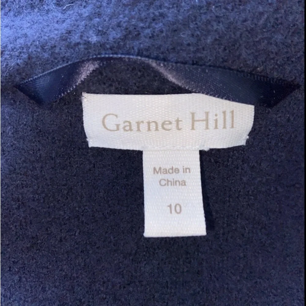 Garnet Hill Women’s Asymmetrical Boiled Wool Coat Navy Blue Relaxed Fit 10-Reg - Picture 4 of 7